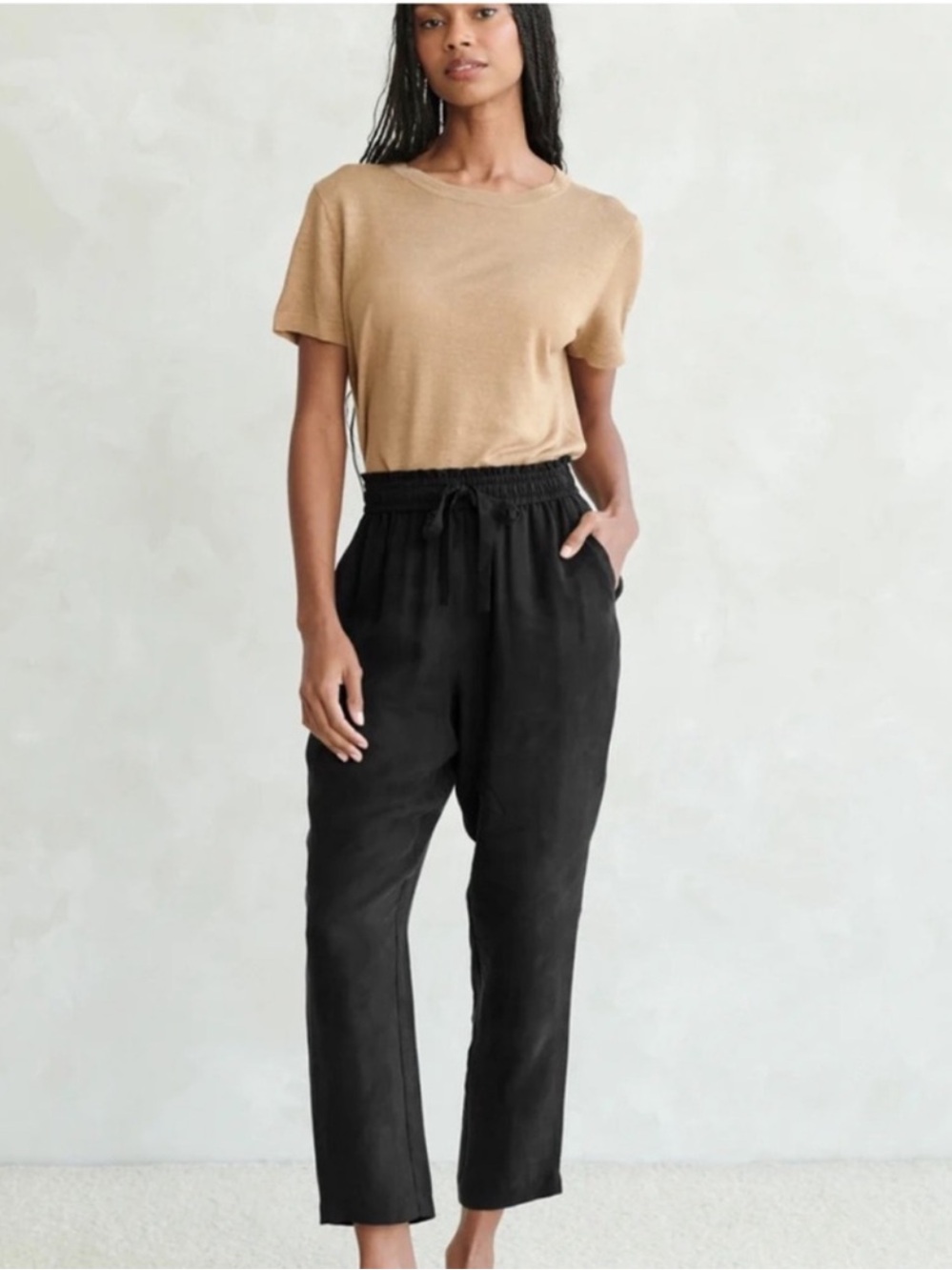 Jenni Kayne The Rio High Rise Drawstring Ankle Trouser - Picture 2 of 12
